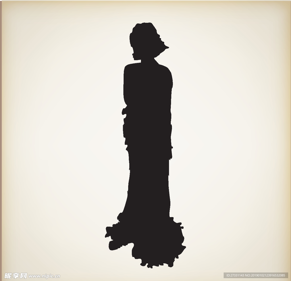 矢量人物剪影 黑白人物剪影