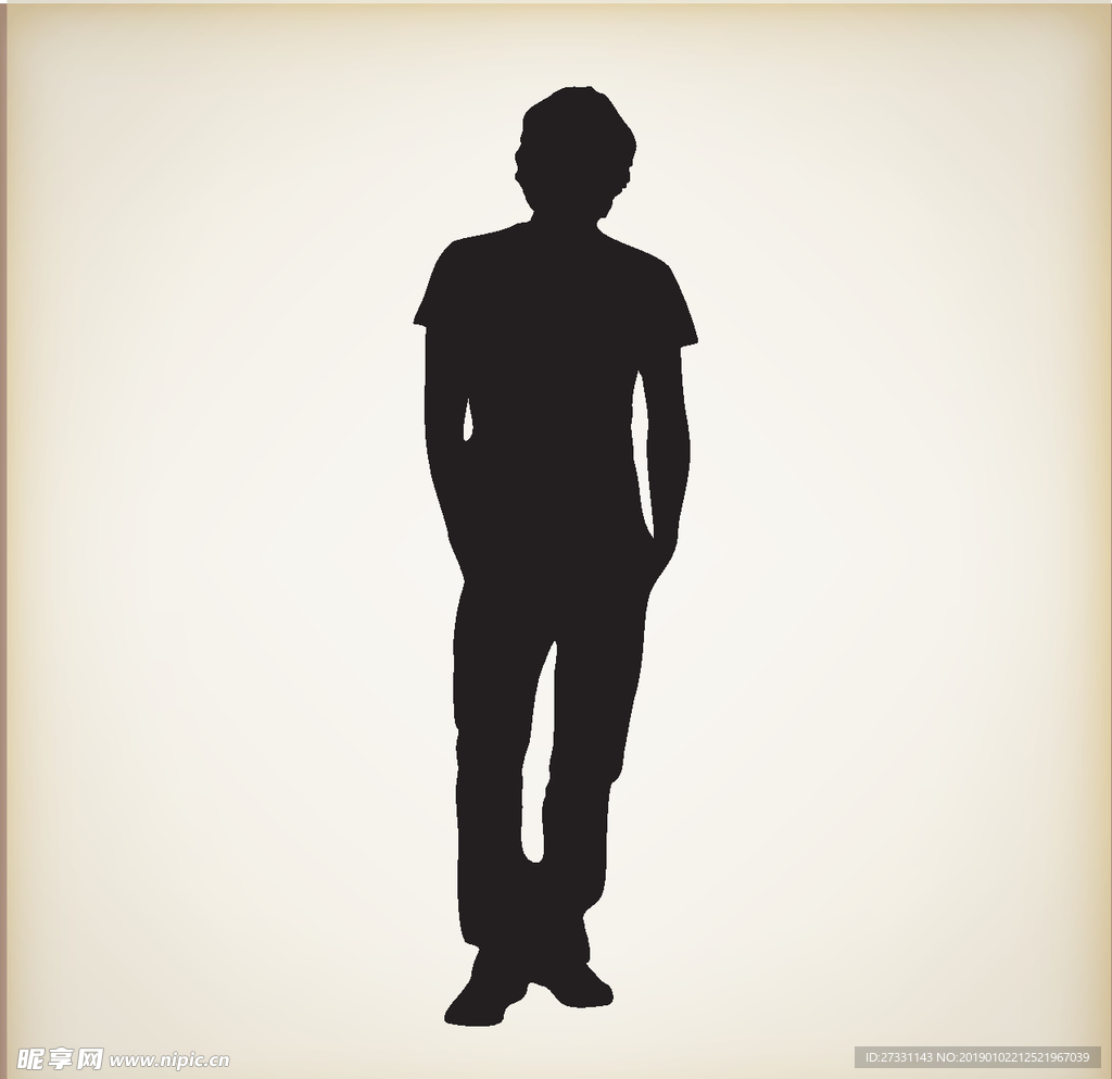 矢量人物剪影 黑白人物剪影
