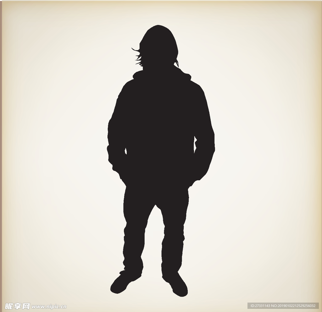 矢量人物剪影 黑白人物剪影
