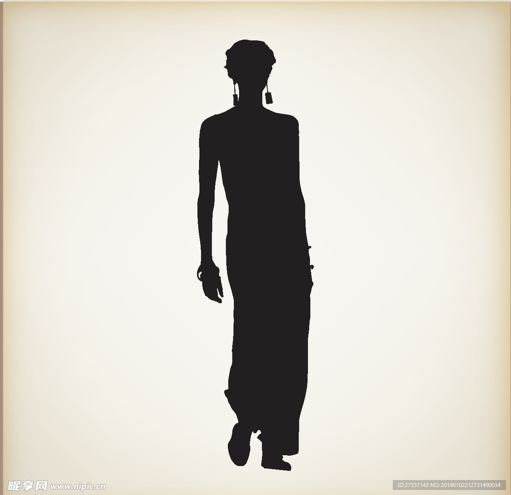 矢量人物剪影 黑白人物剪影