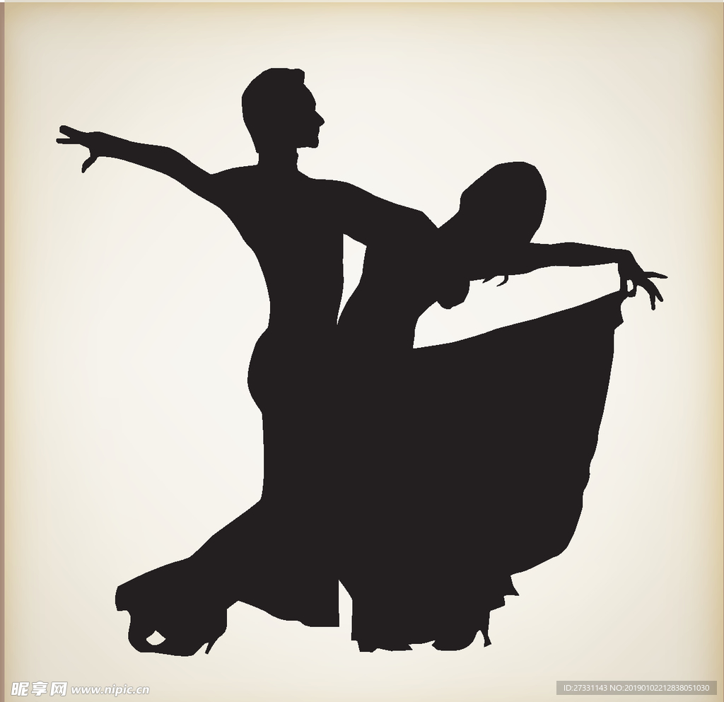 矢量人物剪影 黑白人物剪影