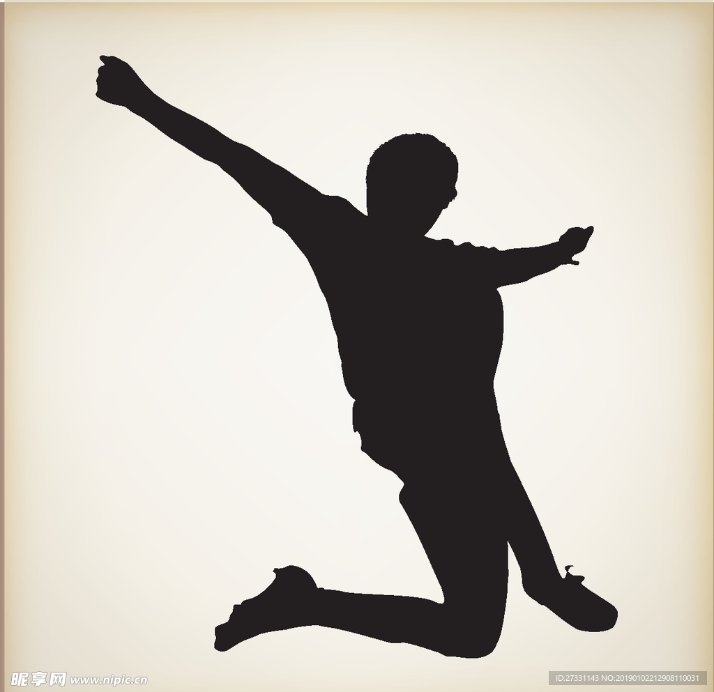 矢量人物剪影 黑白人物剪影