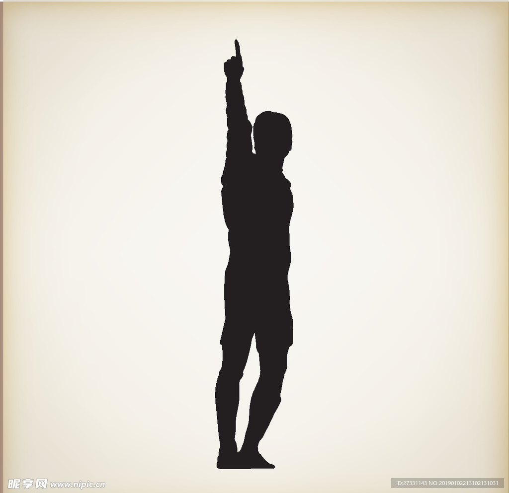 矢量人物剪影 黑白人物剪影