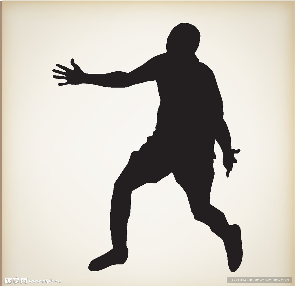 矢量人物剪影 黑白人物剪影