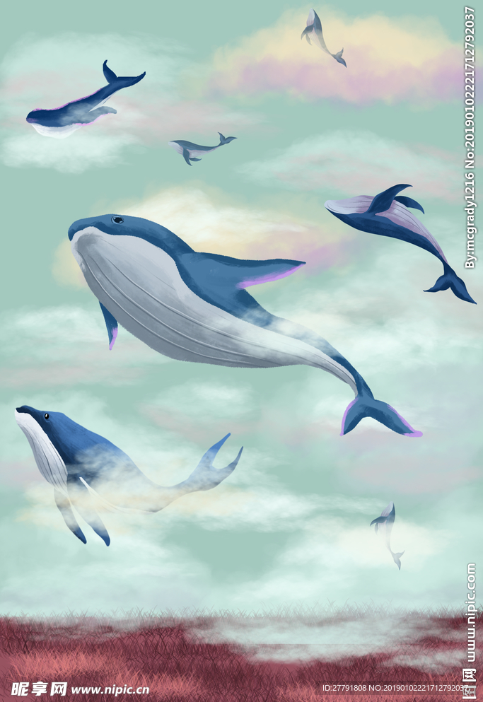 唯美城市插画