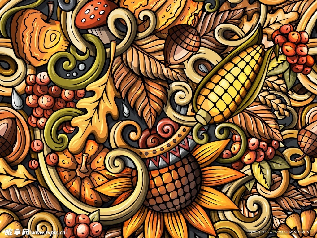植物底纹插画