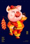 可爱卡通猪元素