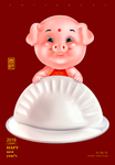 卡通贺岁猪