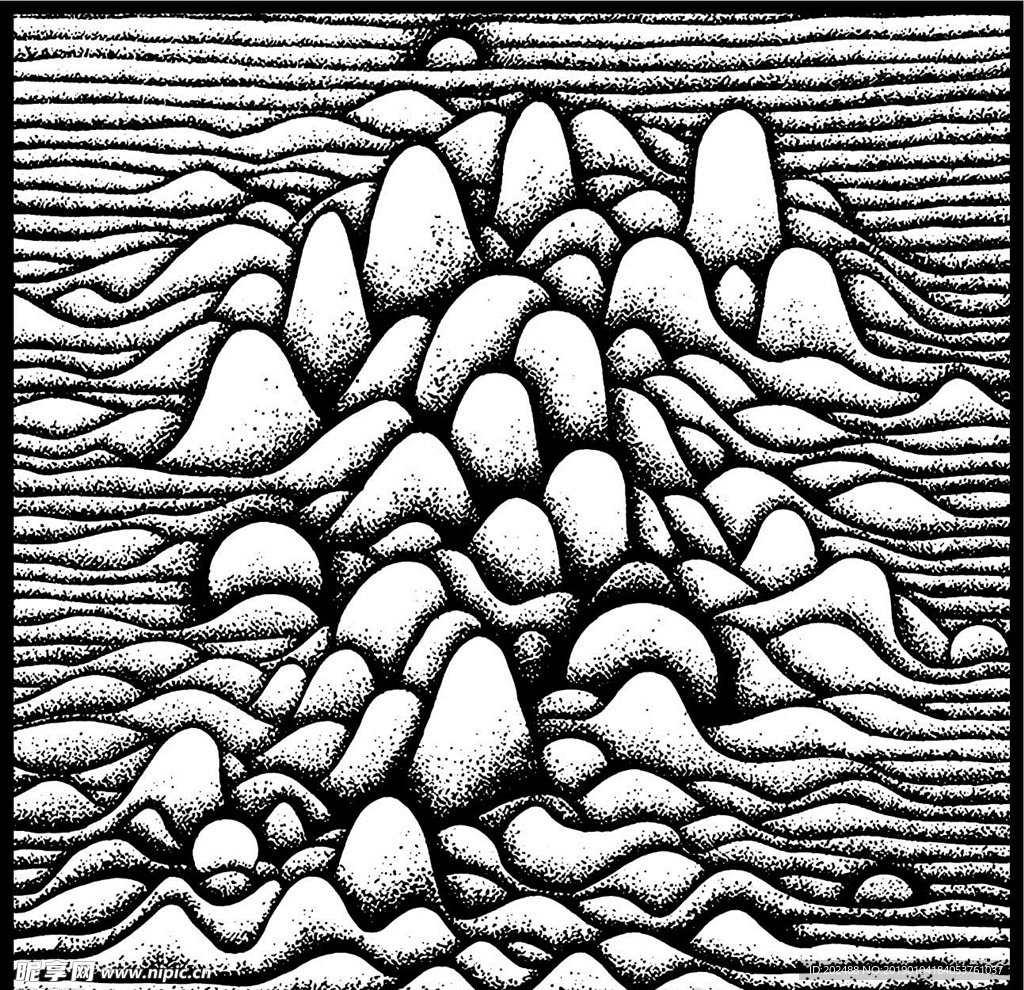 黑白装饰插画