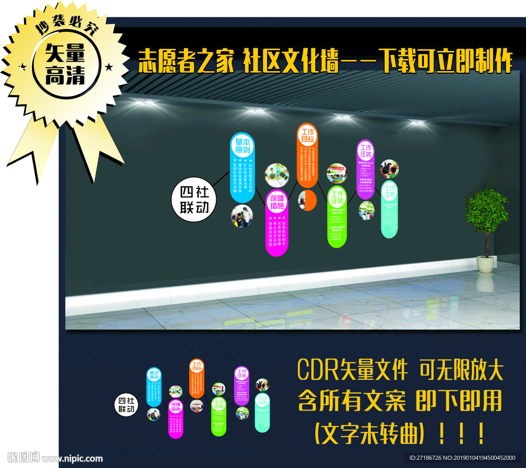 志愿者服务  社区文化墙