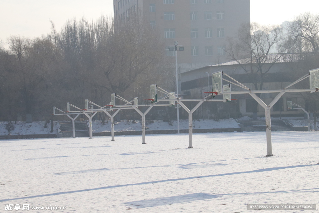篮球场 雪地