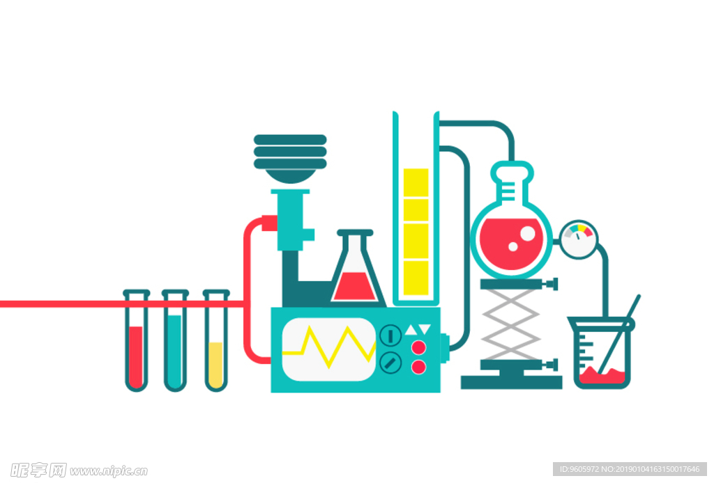 卡通扁平化学实验