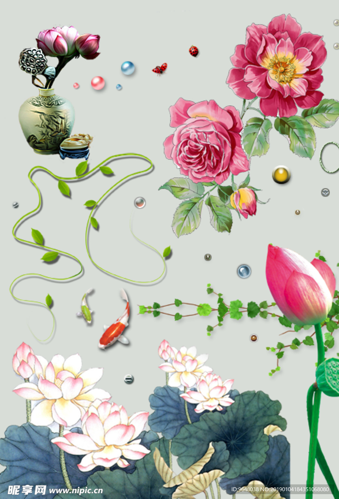 花纹 古风 中国画  古画 水