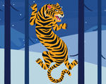雪山里狂野的老虎