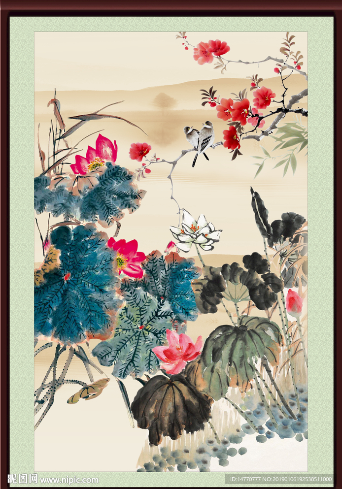 国画荷花