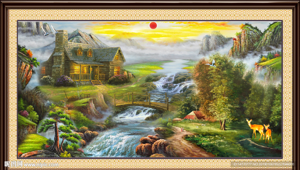 聚宝盆油画