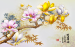 中式富贵吉祥风水花鸟寓意画