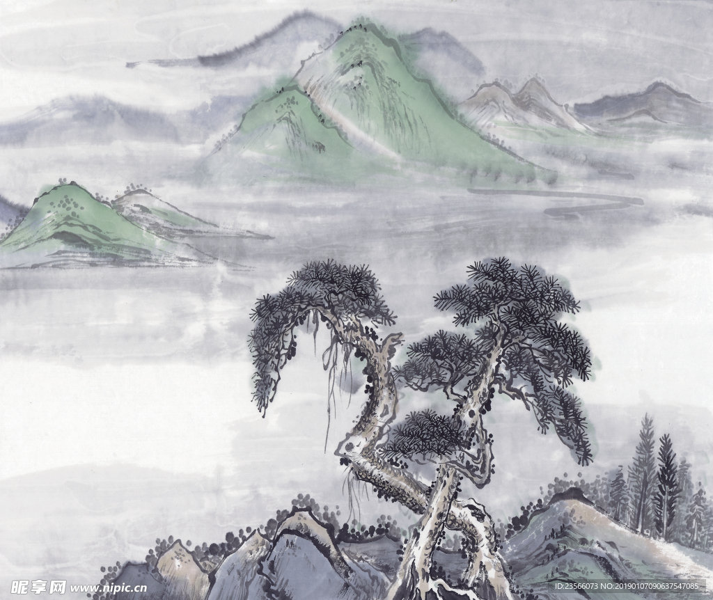 山水风景中国风中式传统装饰画