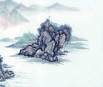 水墨风景中式国画图案