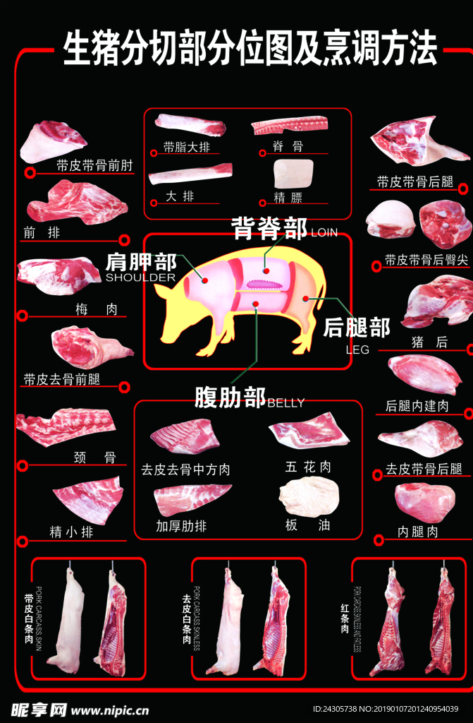 猪肉分割图