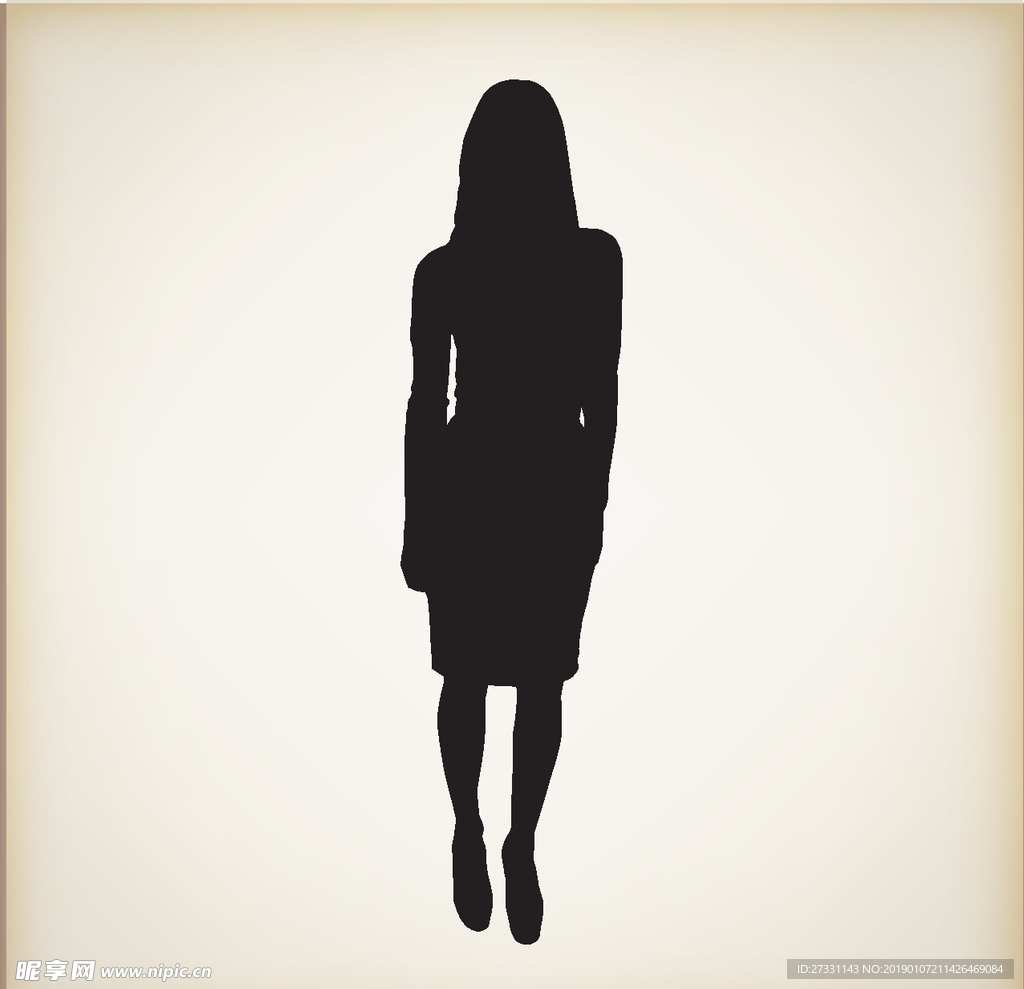 矢量人物剪影 黑白人物剪影