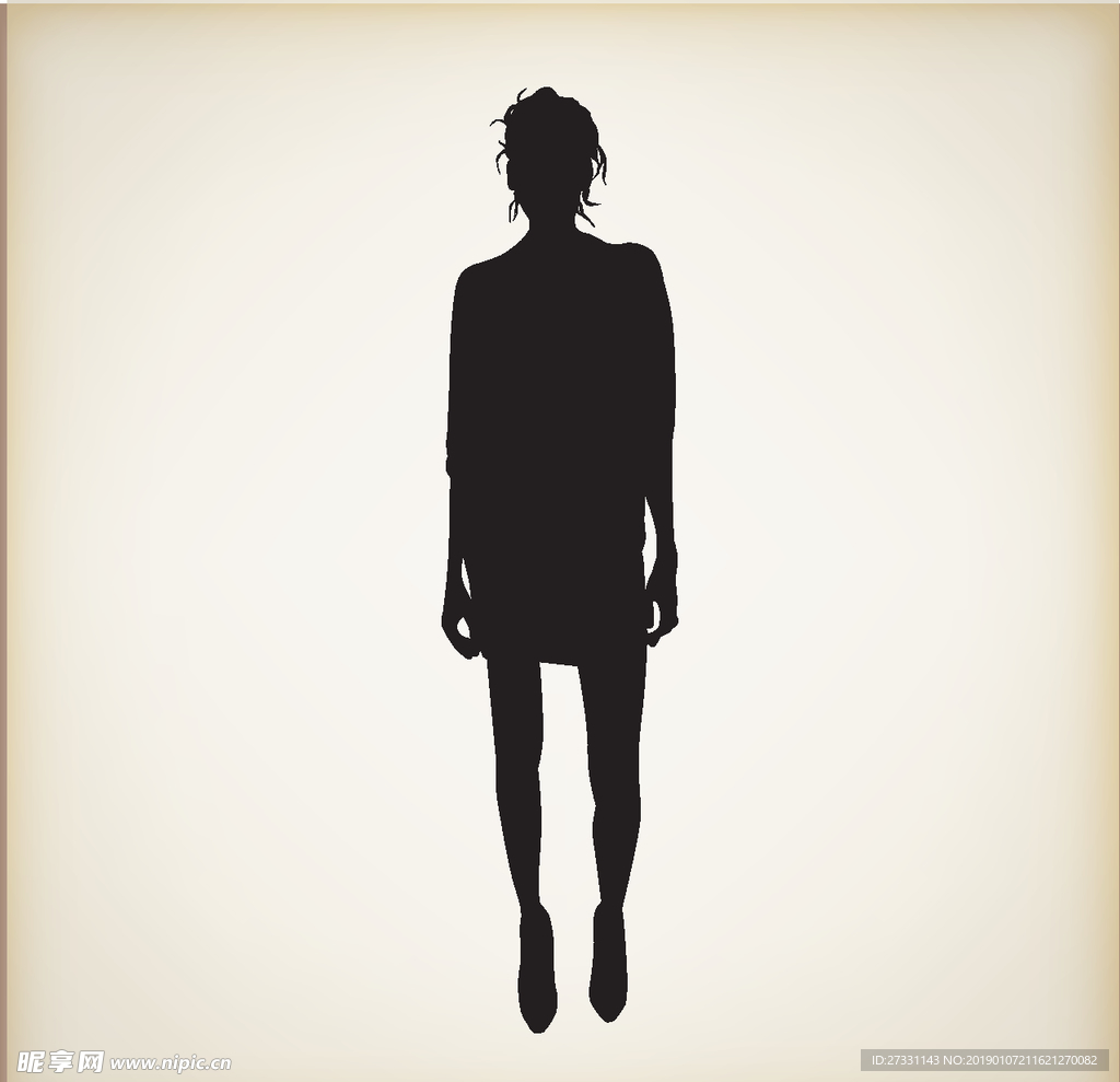 矢量人物剪影 黑白人物剪影