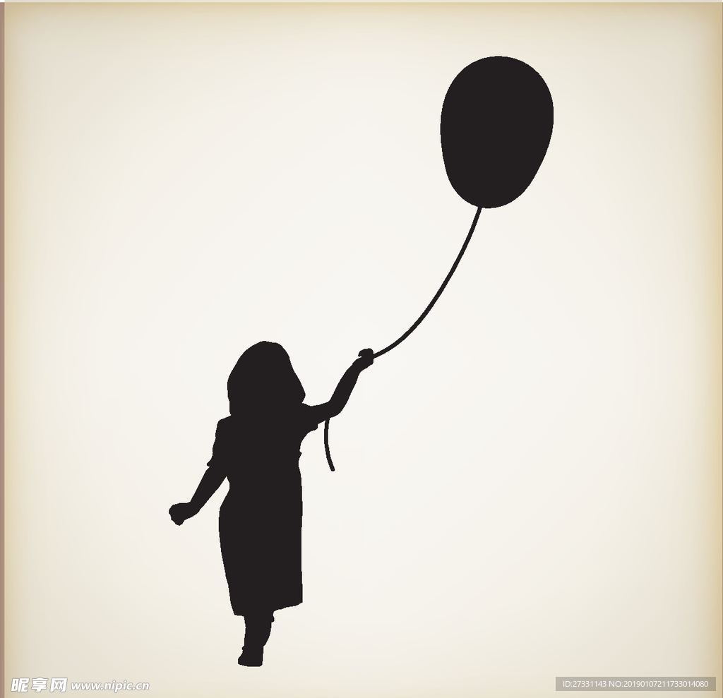 矢量人物剪影 黑白人物剪影