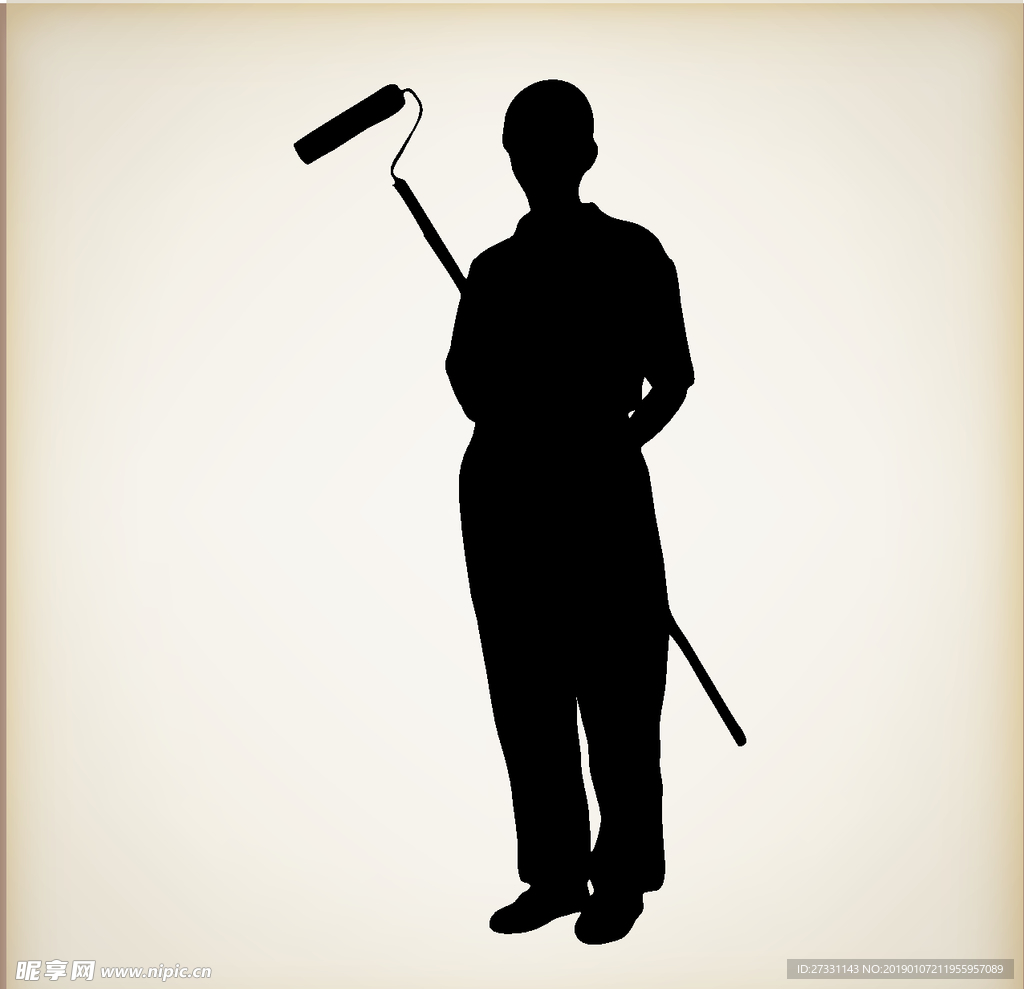 矢量人物剪影 黑白人物剪影