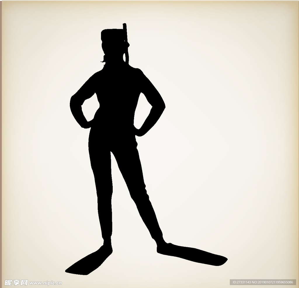矢量人物剪影 黑白人物剪影