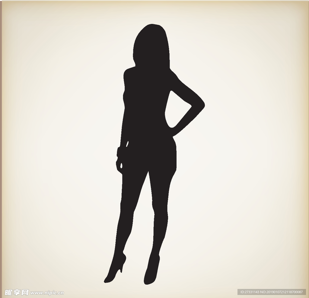 矢量人物剪影 黑白人物剪影