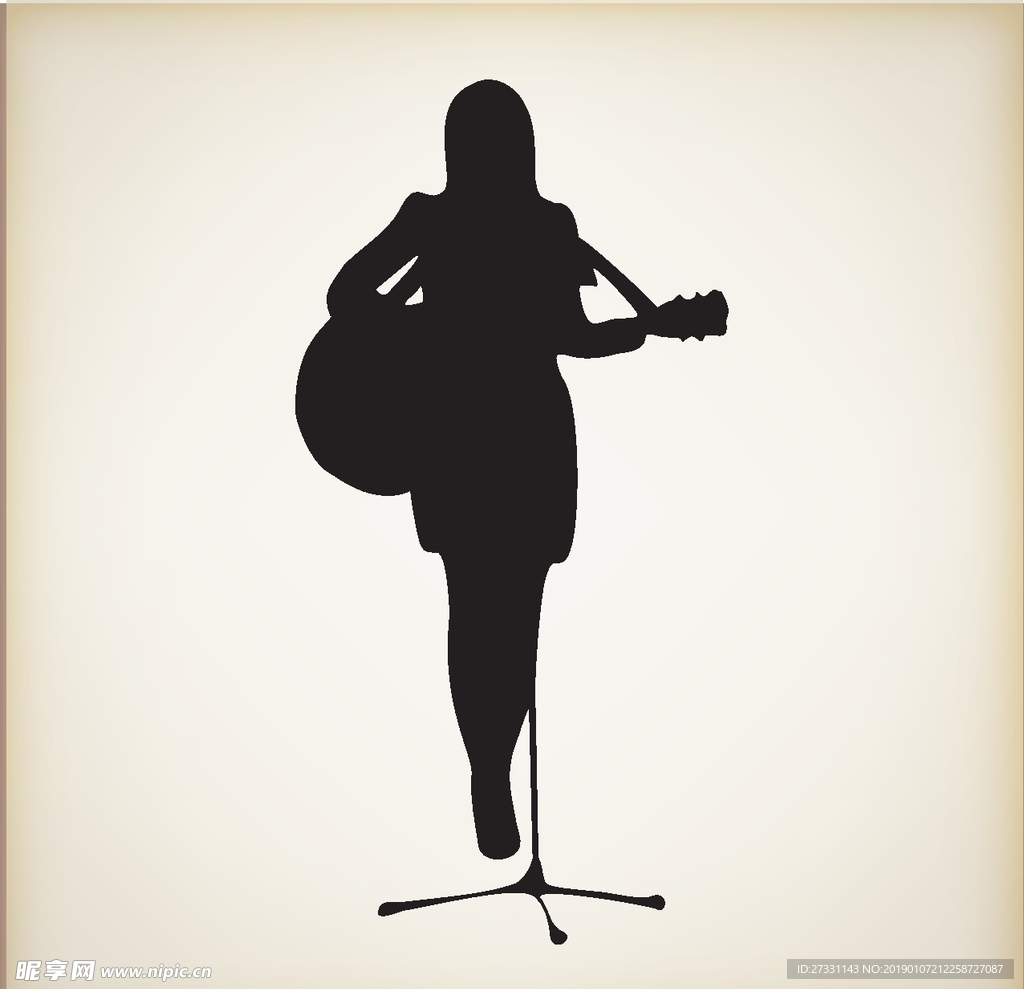 矢量人物剪影 黑白人物剪影