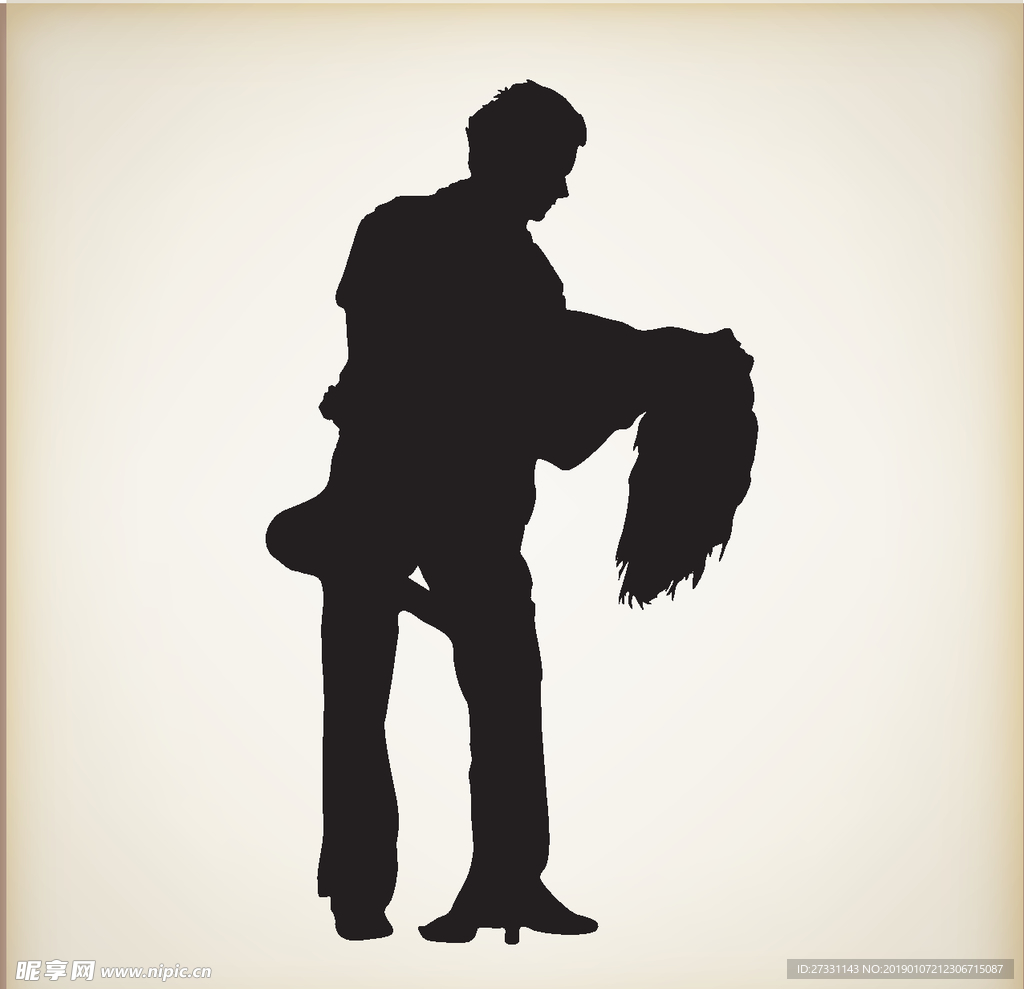 矢量人物剪影 黑白人物剪影