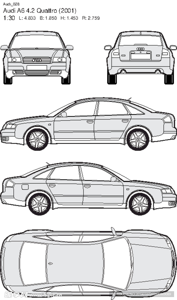 手绘汽车设计图Audi