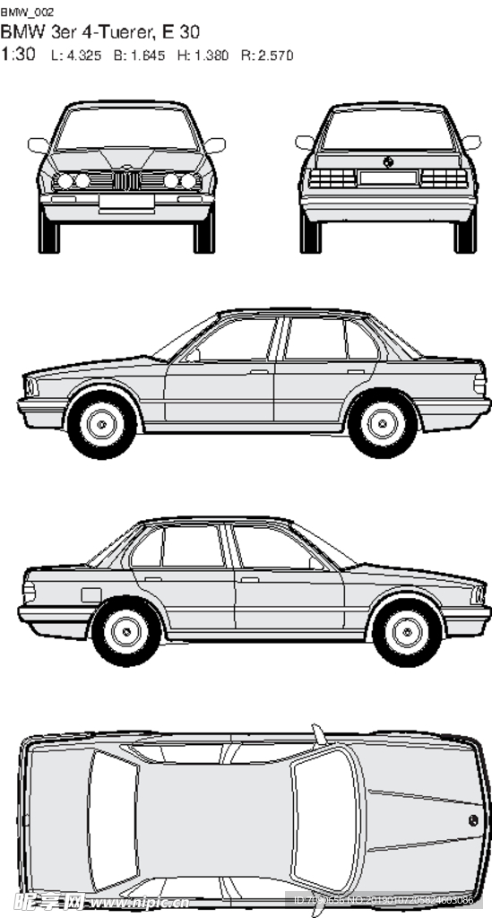 手绘汽车设计图BMW