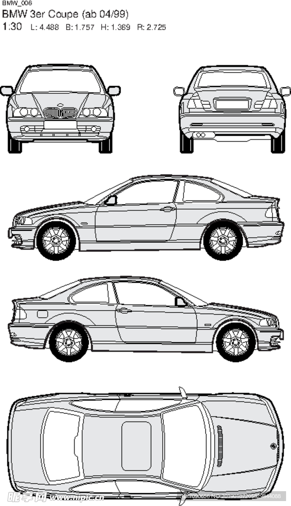 手绘汽车设计图BMW