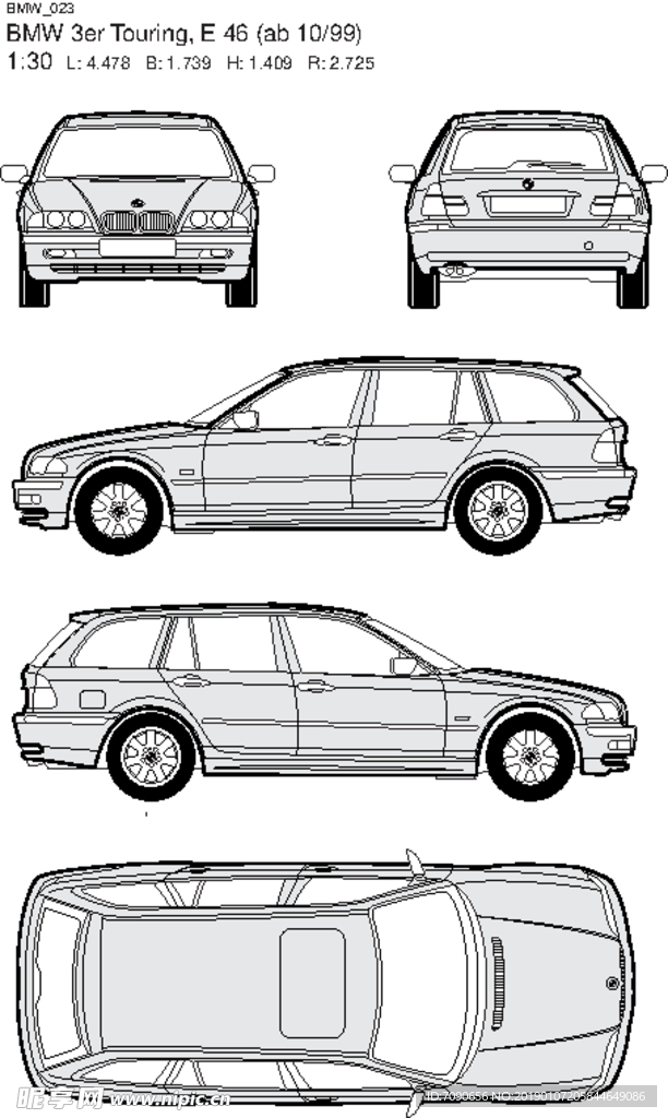 手绘汽车设计图BMW