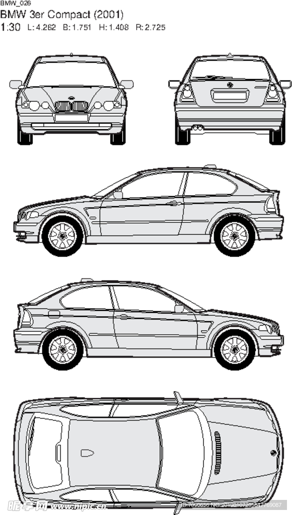 手绘汽车设计图BMW