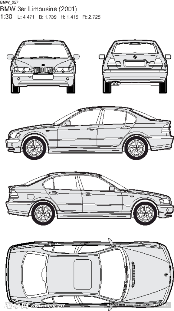 手绘汽车设计图BMW