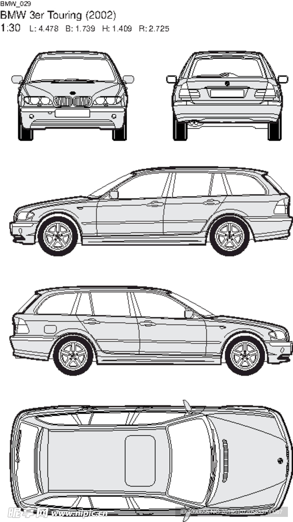 手绘汽车设计图BMW