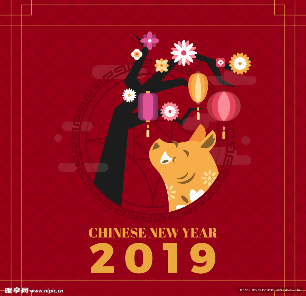 2019年中国新年背景