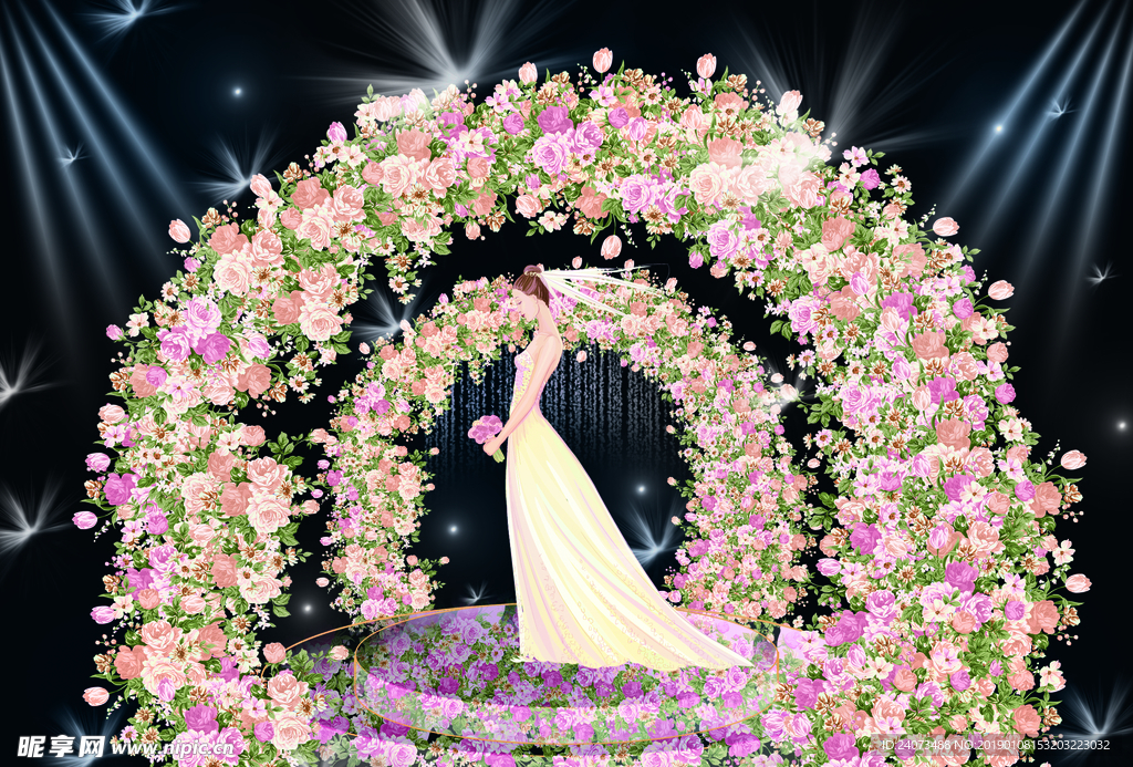 婚礼背景 主题婚礼 水彩婚礼