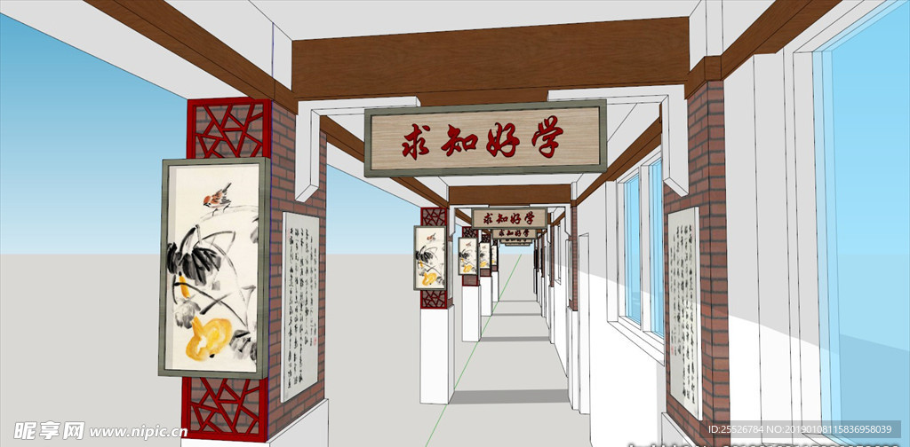 校园走廊效果