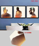 北欧简约抽象风景艺术人物无框画