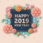 2019年新年纸质背景
