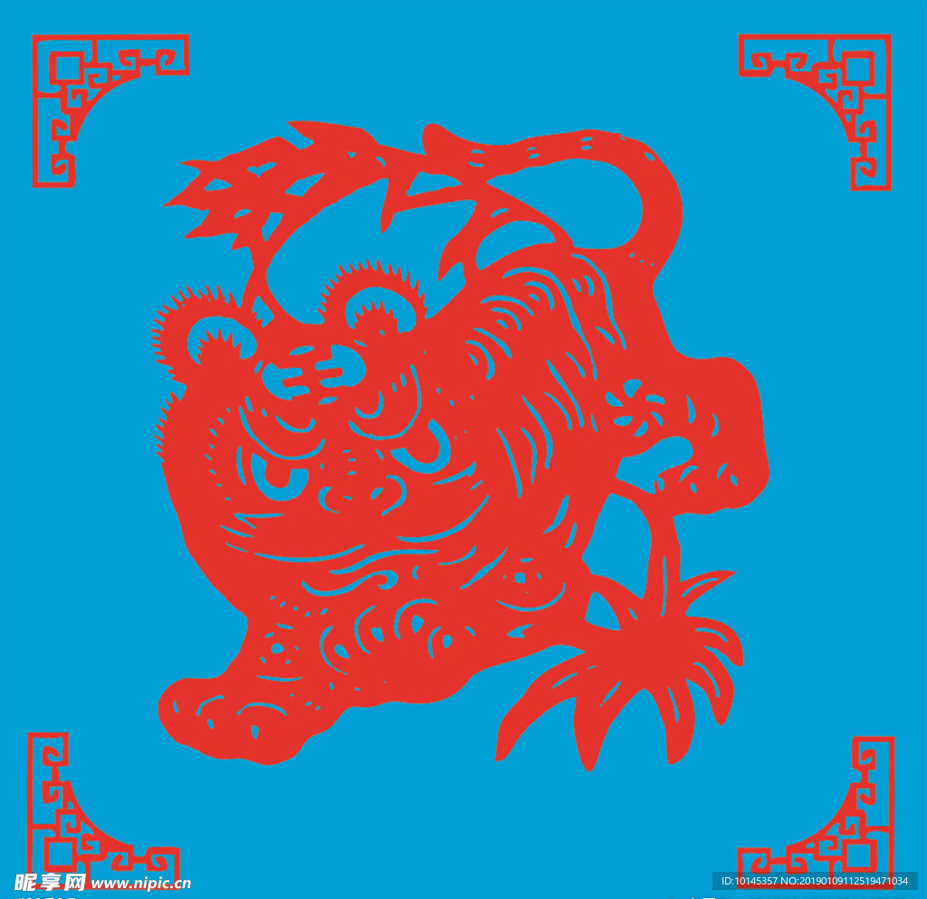 老虎剪纸
