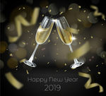 创意2019年新年碰杯香槟酒杯