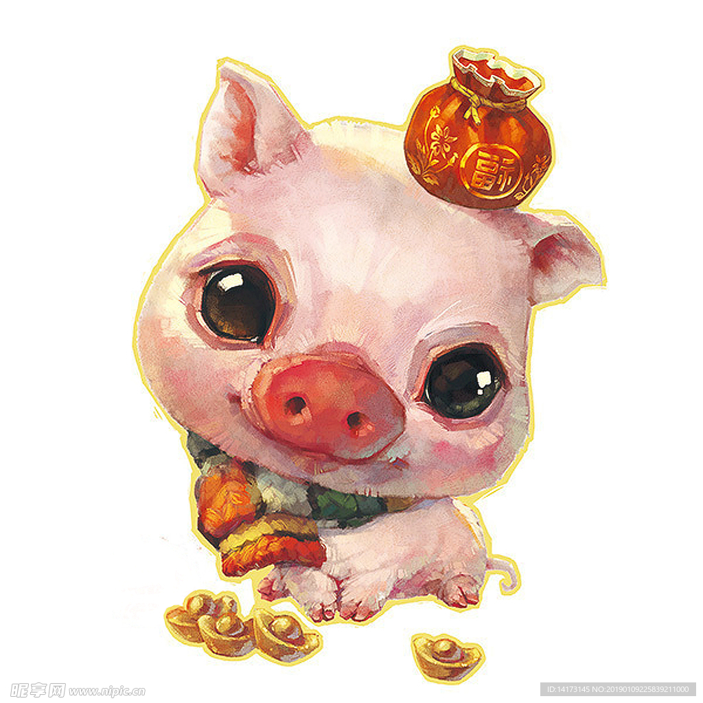 猪猪过新年图案