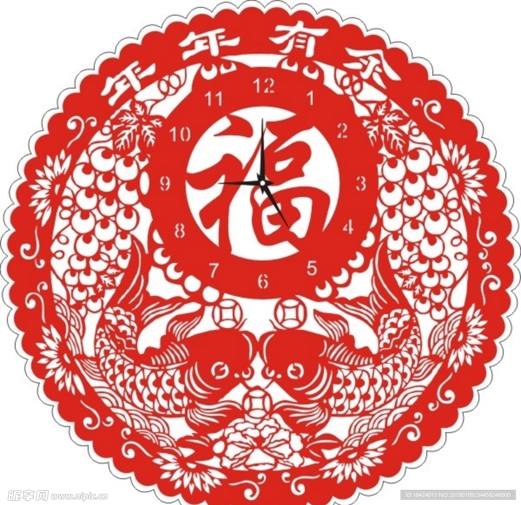 年年有余 剪纸年画