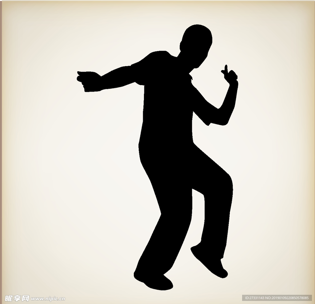 矢量人物剪影 黑白人物剪影