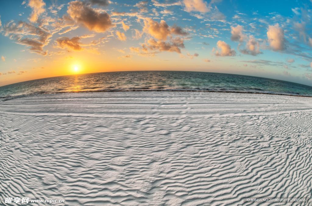 海滩日出日落高清HDR